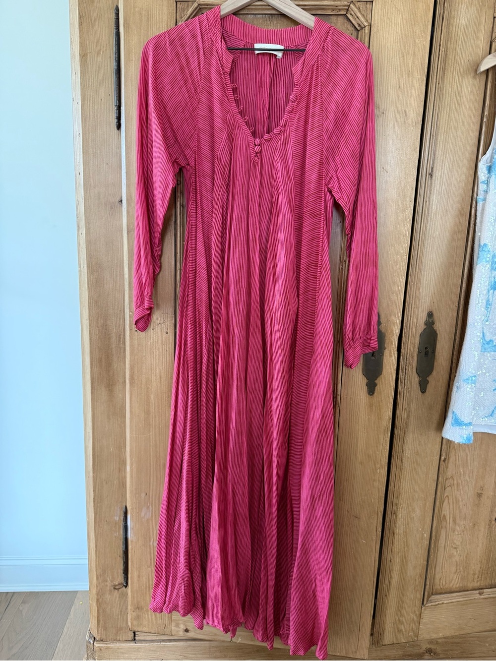 Natalie Martin Fuchsia Fiore V-Neck Maxi Dress